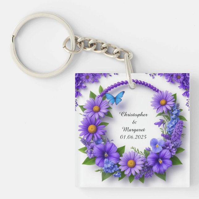 💐 Anpassad bröllopsnamnpresent för blomsterpresen (Framsidan)