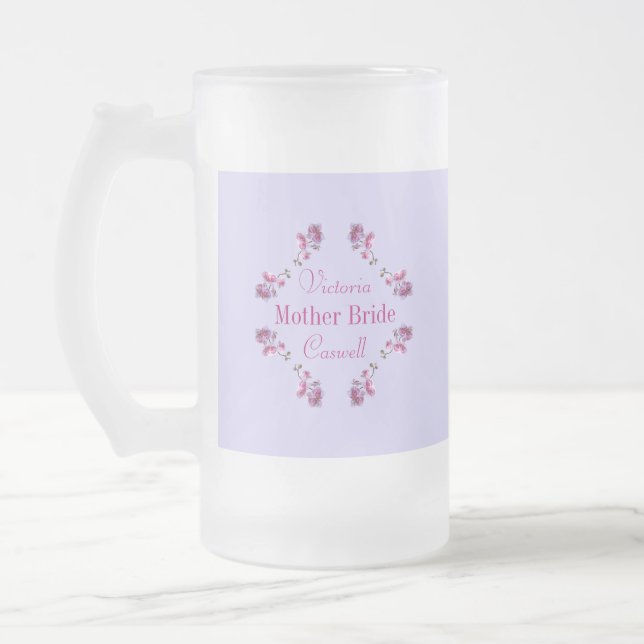 Anpassad bröllopsnamnpresent frostad glas mugg (Vänster)