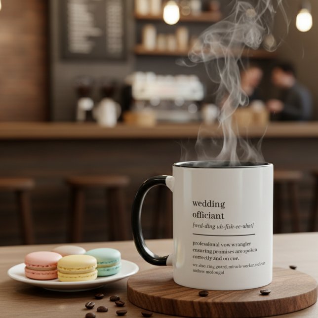 Anpassad Bröllopsprästspresent Rolig Definition Mugg (Custom Wedding Officiant Gift Hilarious Definition Mug)