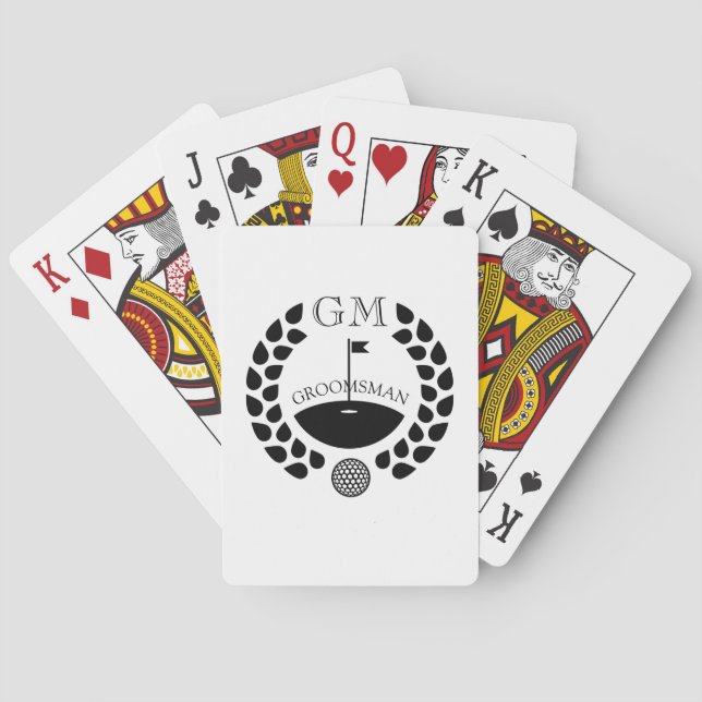 Anpassad Bröllopsteman Monogram Namn Casinokort (Baksidan)
