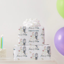 Anpassad brud & brudgum klänning presentpapper
