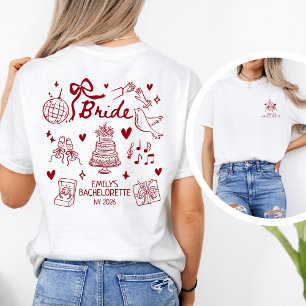 Anpassad brud röd coquette möhippa t shirt