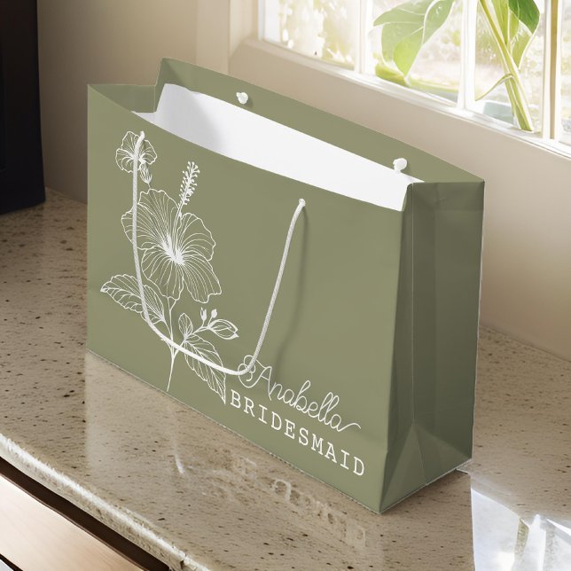 Anpassad brudtärna presentpåse, Bröllopsfestpresen (bridesmaid gift bag, minimal flower gift bag, bridesmaid proposal gift, bachelorette gift, )