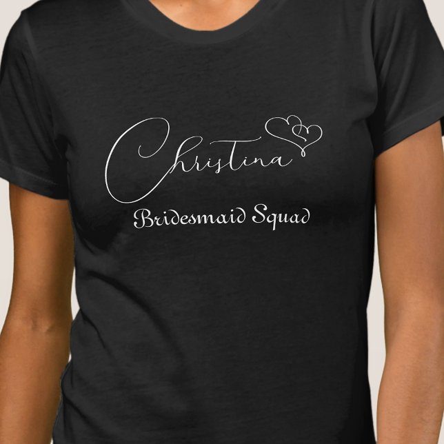 Anpassad Brudtärna Trupp Modern Minimalistisk Hand T Shirt (Skapare uppladdad)