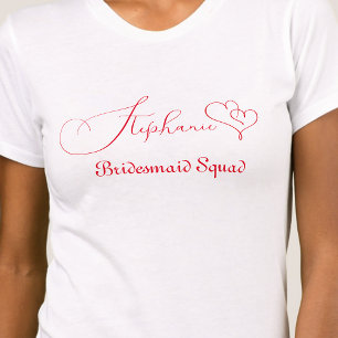 Anpassad Brudtärna Trupp Modern Minimalistisk Hand T Shirt