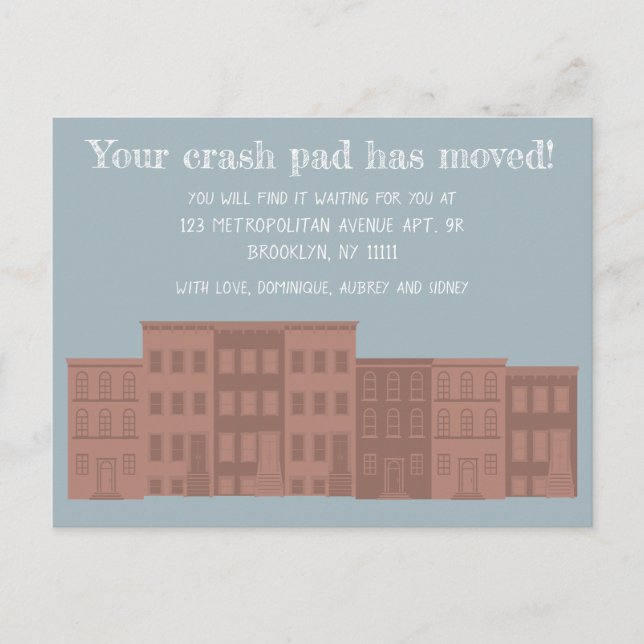 Anpassad brunsten flyttningskortsmeddelande meddelande vykort (Framsida)