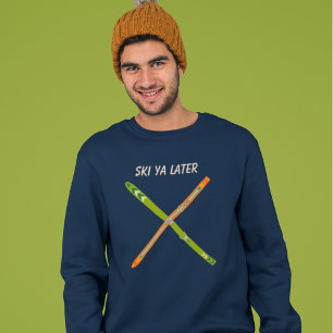 Anpassad budskap Vintage Skidor Grafik Lång Ärmad Tröja