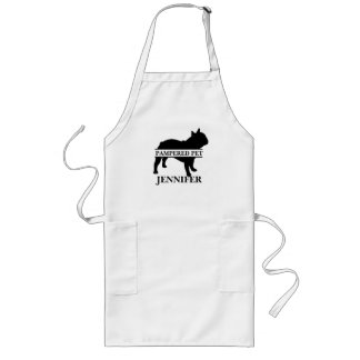 Anpassad bulldog Pet Groomer Apron Långt Förkläde