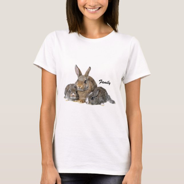 Anpassad Bunny Family Shirt T Shirt (Framsida)