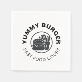 Anpassad Burger Snabbmat Restaurang Logotyp Fyrkan Pappersservett