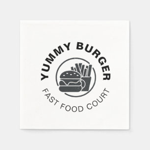 Anpassad Burger Snabbmat Restaurang Logotyp Fyrkan Pappersservett