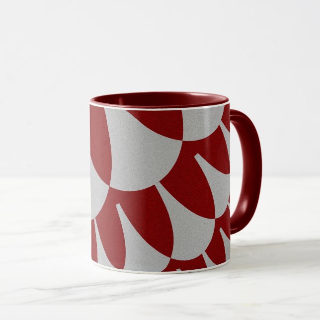 Anpassad Burgundy Silver Scales Kaffe Mugg (Framsida höger)
