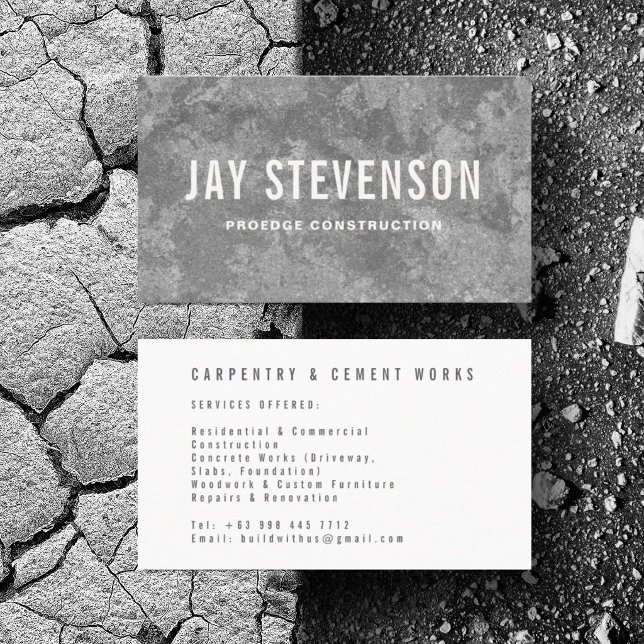 Anpassad bygg snickeri cement minimalist visitkort (Personalize with your business card details)