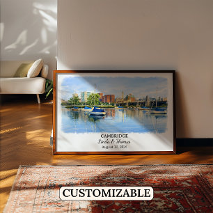 Anpassad Cambridge-väggkonst, Massachusetts-affisc Poster