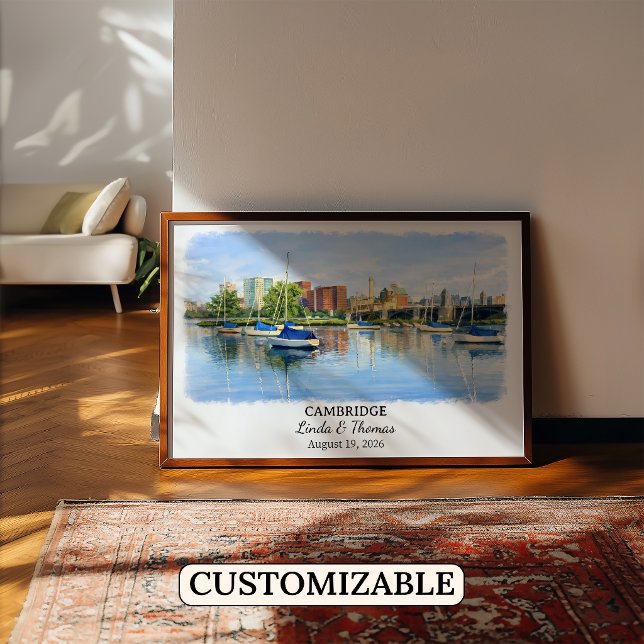 Anpassad Cambridge-väggkonst, Massachusetts-affisc Poster (Skapare uppladdad)