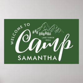 Anpassad Camp Bachelorette Party Modern Rustic Poster