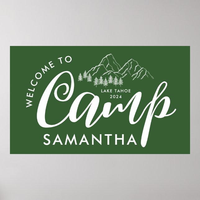 Anpassad Camp Bachelorette Party Modern Rustic Poster (Framsidan)