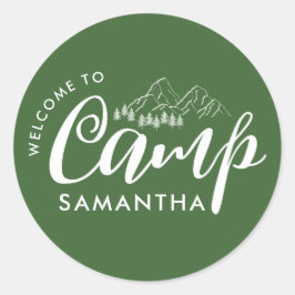 Anpassad Camp Möhippa Modern Rustik Runt Klistermärke