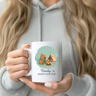 Anpassad camping Capybara-mugg med namn Kaffemugg