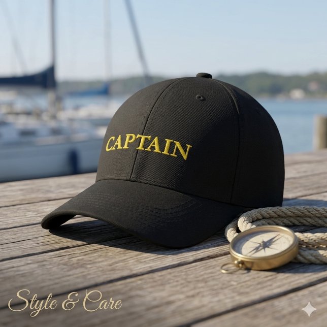 Anpassad CAPTAIN Broderad Basebollmössa Keps (Custom CAPTAIN Embroidered Baseball Cap)