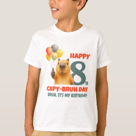 Anpassad Capybara GLAD CAPYBRUH DAG 8-årsdag T Shirt