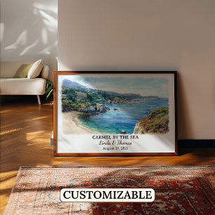 Anpassad Carmel By The Sea Väggkonst, Kalifornien Poster