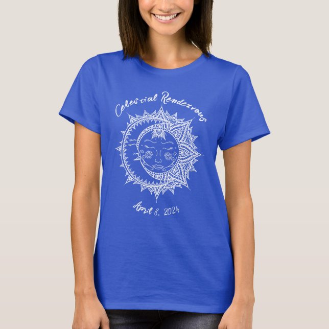 Anpassad Celestial Rendezvous Eclipse  T Shirt (Framsida)