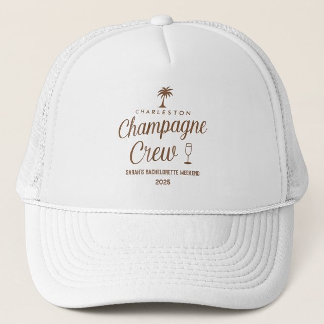 Anpassad Charleston Champagne Crew Möhippa Keps (Framsida)