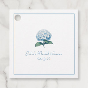 Anpassad Chic Bröllopsdusch Elegant Blå Hortensia Gåvor Etiketter