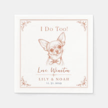 Anpassad Chihuahua Bröllop Skiss Minimalistisk flu
