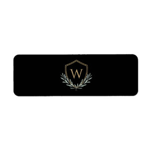 Anpassad cigarrband med monogram-krön returadress etikett