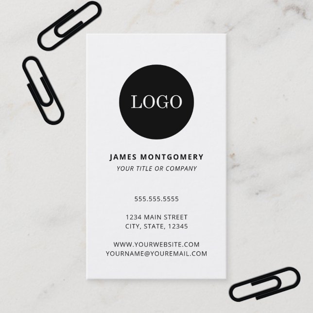 Anpassad cirkel logotyp minimalistisk professionel visitkort (Custom Circle Logo Minimalist Professional Business Card)