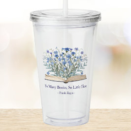 Anpassad Citat Blå Blommor Växer Från Bok Take Away Mugg