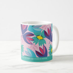 anpassad citat floral grön modern krokus feminin kaffemugg