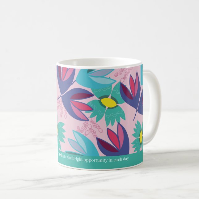 anpassad citat floral grön modern krokus feminin   kaffemugg (Framsida höger)