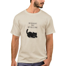 Anpassad Citat Introvert Men Intressant Katt T-Shi