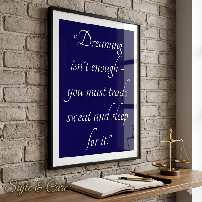 Anpassad Citat Konst Dekorativ Mörkblå Poster (Custom Quote Art Decorative Dark Blue Poster)