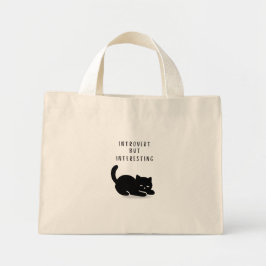 Anpassad Citat Svart Katt Introvert Men Intressant Mini Tygkasse