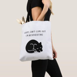 Anpassad Citat Svart Katt Jag Introvertar Roligt Tygkasse