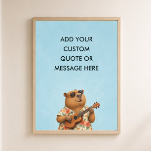 Anpassad Citat Ukulele Capybara Roligt Djur Poster
