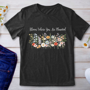 Anpassad Citat Vattenfärg Vild Blomma Blommig Eleg T Shirt
