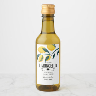 anpassad citron hemmagjord limoncello bröllopsgåva vinetikett