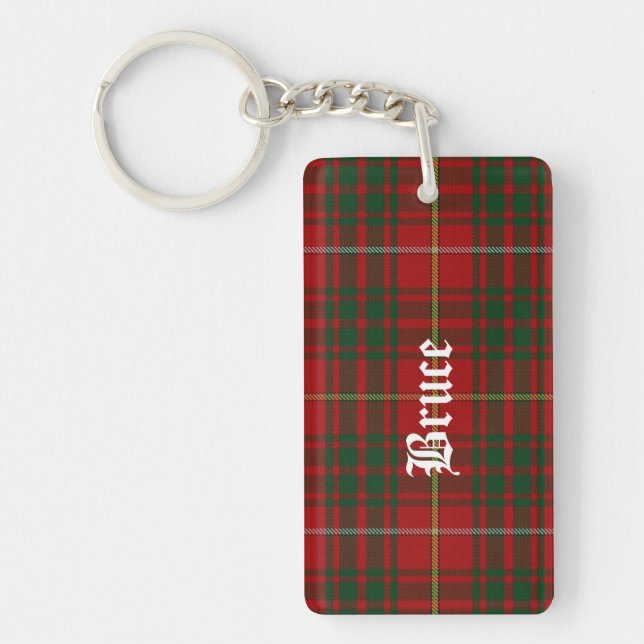 Anpassad Clan Bruce Tartan Rutig Nyckelring (Framsidan)