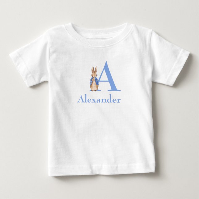 Anpassad Classic Rabbit blå jacka T Shirt (Framsida)