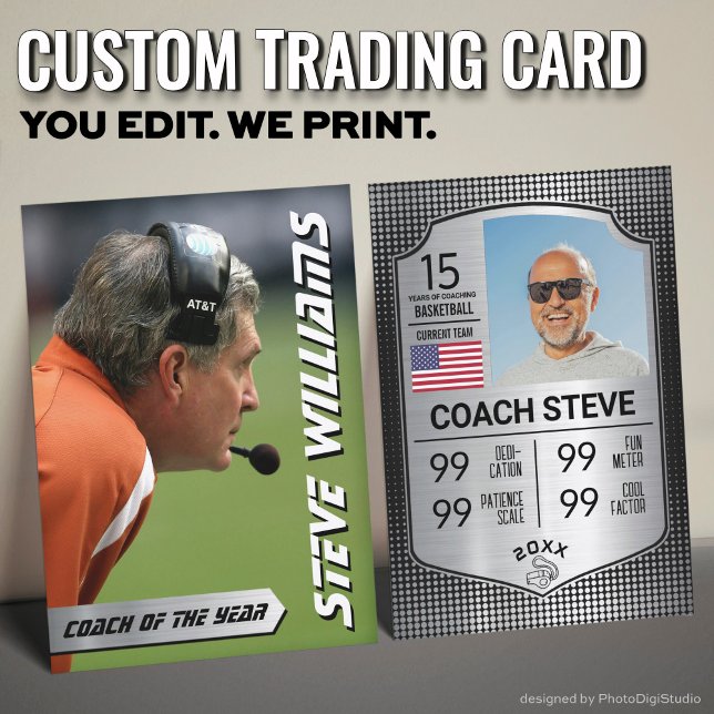 Anpassad Coach Trading Card, Silver Shield Coach (Custom Coach Trading Card, Silver Shield Coach Card)