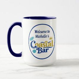 Anpassad Coastal Bar Azure Retreat Elegant Marinbl Mugg