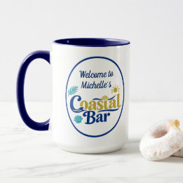 Anpassad Coastal Bar Azure Retreat Elegant Marinbl Mugg