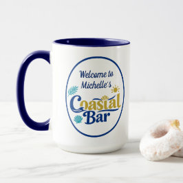 Anpassad Coastal Bar Azure Retreat Elegant Marinbl Mugg