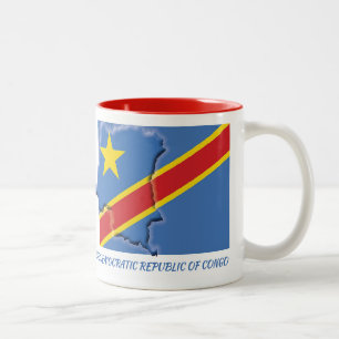 Anpassad CONGO KARTA-skript Två-Tonad Mugg