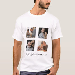 Anpassad Contemporary 4-foto "Best Grandpa nånsin" T Shirt